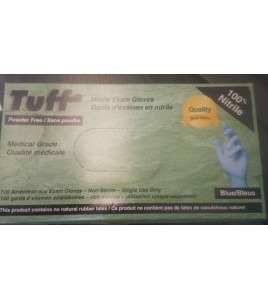 Tuff nitrile exam gloves medical grade 4 mill Powder Free 100/box
