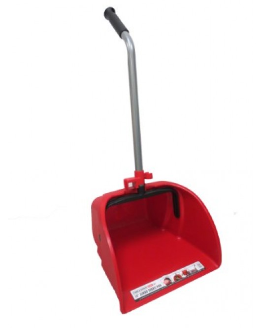 Jumbo Plastic Standing Dust Pan - Red Jumbo Plastic Standing Dust Pan - Red