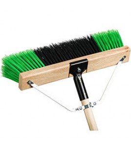 36” Push broom Ryno Medium Red/Black PVC fill,c/w brace, &amp; tapered handle m2