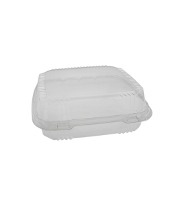 pactiv YCI81120 8.2" x 8.3"x 2.9” ClearView® SmartLock® Medium Hinged Lid Container clear
